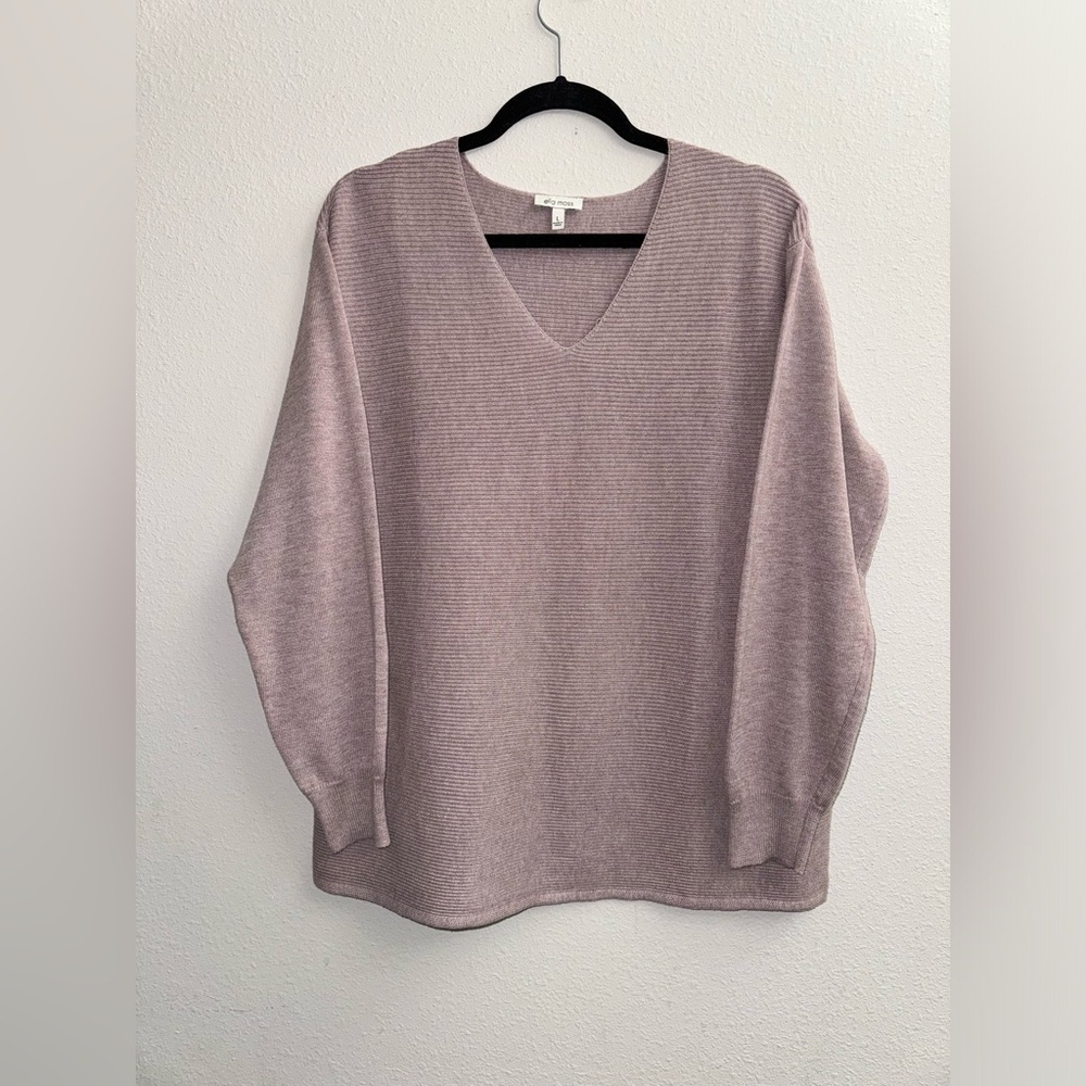 NWOT Ella Moss Ribbed, V-Neck Sweater. Large